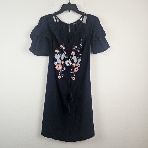 Poetry Embroidered Cold Shoulder Dress Size XS - Picture 1 of 8